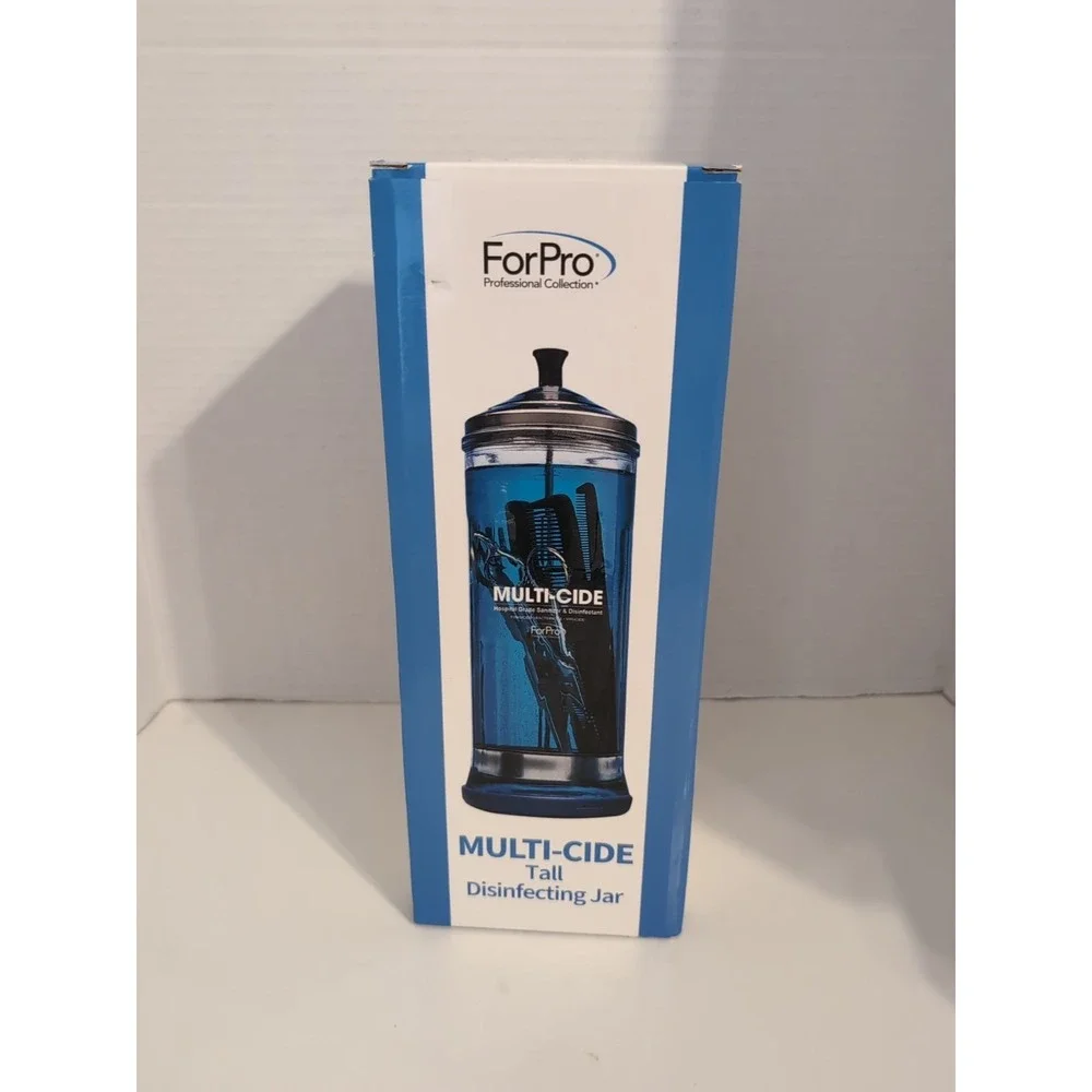 NEW ForPro Multi-Cide Tall Glass‎ Jar, for All Hairstyling Tools/ Brushes